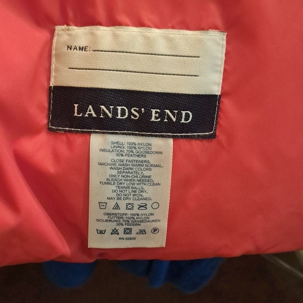 Lands' End Goose Down Quilted Women's Vest Orange Size Extra Large NWOT - Picture 5 of 6